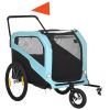 2-in-1 Large Dog Bike Trailer & Stroller Combo with Safety Hitch Quick-release Wheels Foot Support Pet Bicycle Cart