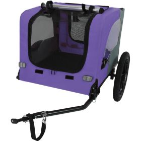 Outdoor Heavy Duty Collapsible Pet Bike Trailer with 16-Inch All-Terrain Wheels & Universal Hitch – Foldable Dog/Cargo Carrier Cart for Bicycles