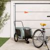 Pet Bike Trailer Grey and Black Oxford Fabric, Iron, PVC Standard