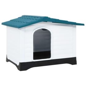 Dog House Blue, White, Black Polypropylene 35.6 x 26.8 x 26.0 in