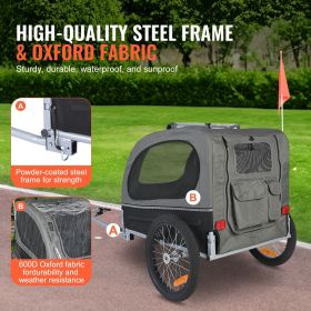 Dog Bike Trailer, Supports up to 88 lbs, Pet Cart Bicycle Carrier, Easy Folding Frame with Quick Release Wheels, Universal Bicycle Coupler, Reflectors