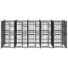 Dog Kennel Black Powder-Coated Steel 99.1 sq ft Sturdy