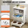 Pet Feeding Station with 2 Stainless Steel Bowls, Elevated Dog Bowls with Storage, Dog Food Storage and Feeder Station with Tilt Out Storage Cabinet