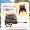 Dog Bike Trailer, Pet Cart Bicycle Carrier with 2 Entrances, Quick Release Wheels, Reflectors, Flag, Safety Leash