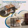 Medium Wooden Dog Crate Furniture with Washable Cushion for Dogs