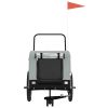 Pet Bike Trailer Grey and Black Oxford Fabric, Iron, PVC Standard