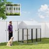 Outdoor Dog Kennel with Roof, 6' x 4' x 6' Heavy Duty Welded Wire Dog Playpen Enclosure with Escape-proof Lock