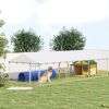 20' x 7.5' x 5' Dog Kennel Outdoor for Large Dogs with Waterproof Roof, Silver