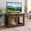 Dog Crate Furniture Heavy Duty Dog Kennel with Sliding Barn Door
