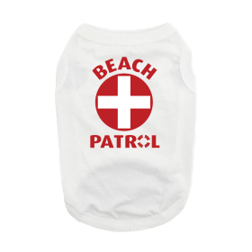 Beach Patrol Dog Shirt (Color: White, size: 3X-Large)
