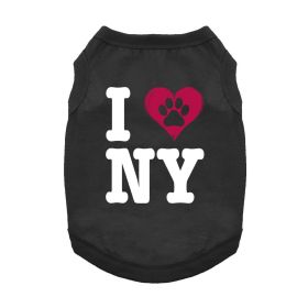I Love New York Dog Shirt (Color: Jet Black, size: 3X-Large)