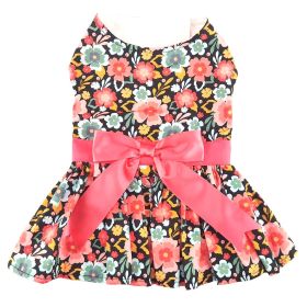 Blooming Blue and Peach Floral Dog Dress (size: large)