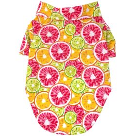 Hawaiian Camp Shirt (Color: Citrus Slice, size: X-Small)