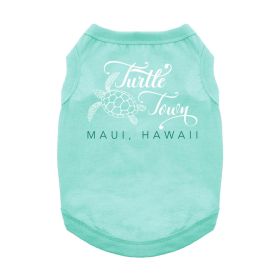 Turtle Town Maui, HI Dog Shirt (Color: Teal, size: medium)